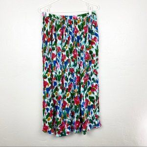 Textured Floral Maxi Skirt with Elastic Waistband